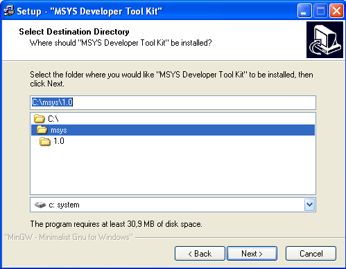 MSYS Developer Toolkit install
